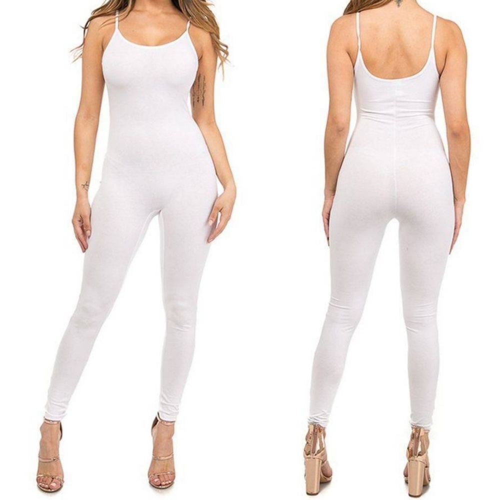 Cotton/Spandex tank top jumpsuit catsuit